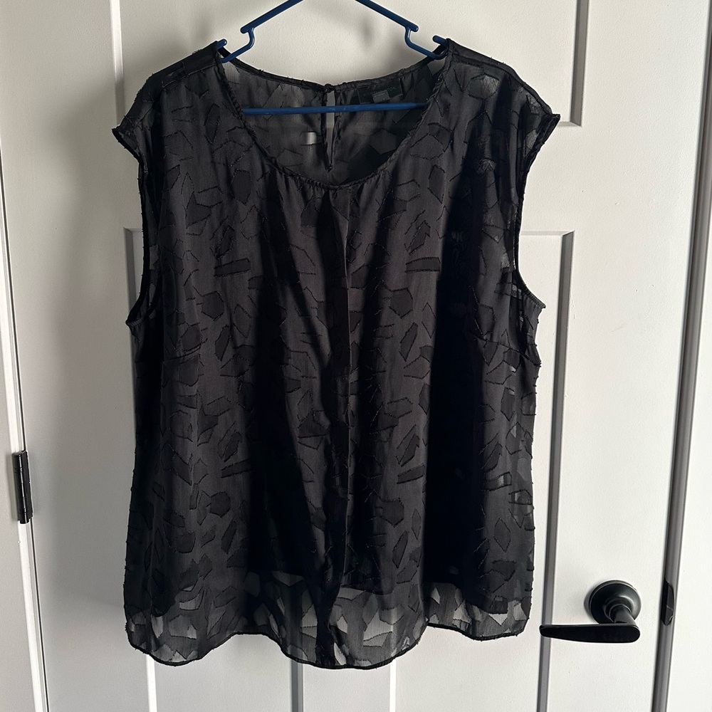 Worthington Sheer Floral Sleeveless Tank